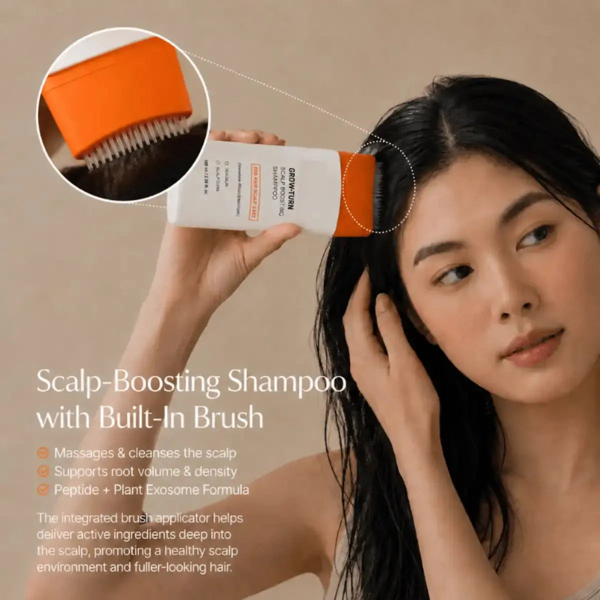 Volumizing Hair Growth Shampoo packaging, 200ml Korean thickening shampoo